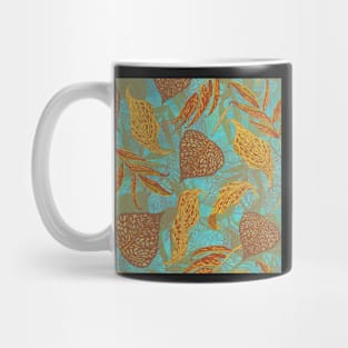 Fantasy Fall Leaves (Turquoise) Mug